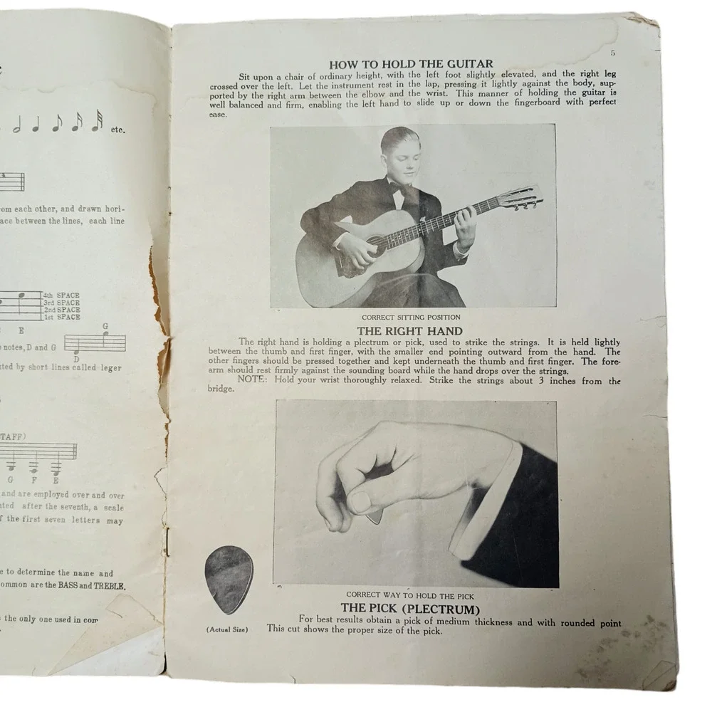 Vintage 1938 Modern Spanish Guitar Method Instruction Collectible Song Book